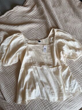 Old Navy Cream Puff-Sleeve Square-Neck Blouse